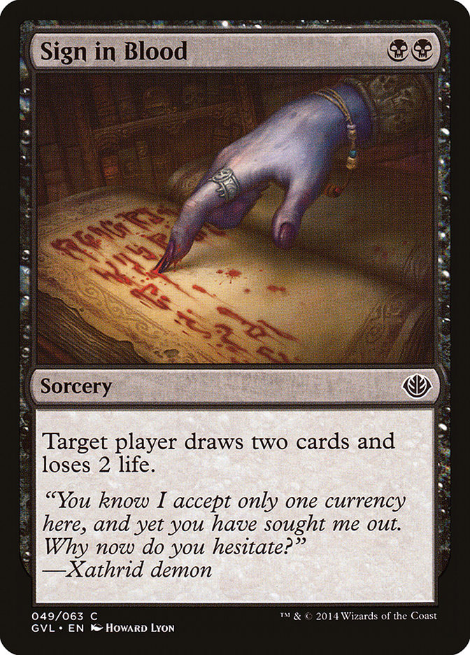 Sign in Blood (Garruk vs. Liliana) [Duel Decks Anthology] | Card Citadel