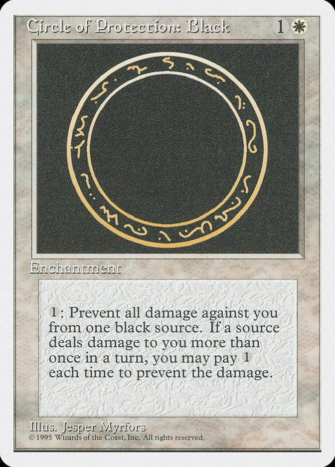 Circle of Protection: Black [Fourth Edition] | Card Citadel