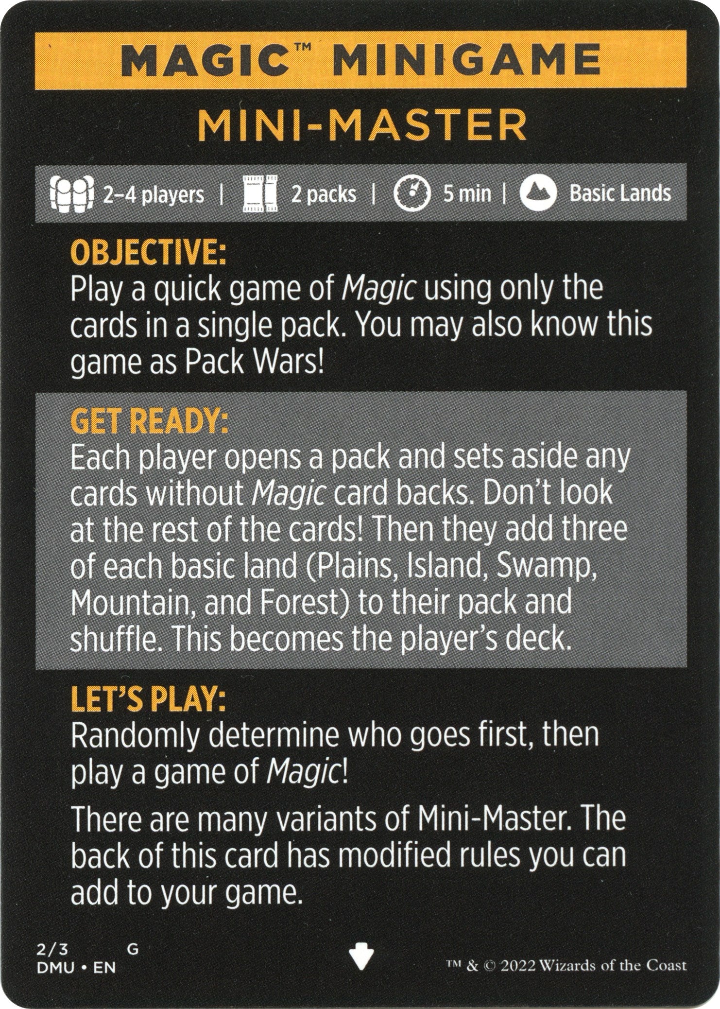 Mini-Master (Magic Minigame) [Dominaria United Minigame] | Card Citadel