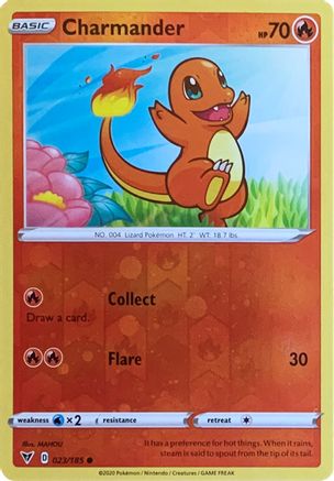 Charmander (023/185) (Reverse Cosmos Holo) [Sword & Shield: Vivid Voltage] | Card Citadel