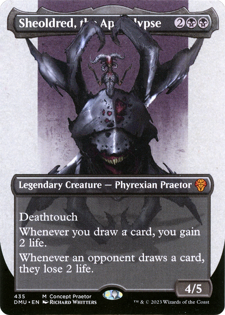 Sheoldred, the Apocalypse (Borderless Concept Praetors) [Phyrexia: All Will Be One] | Card Citadel