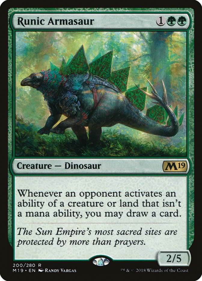 Runic Armasaur [Core Set 2019] | Card Citadel