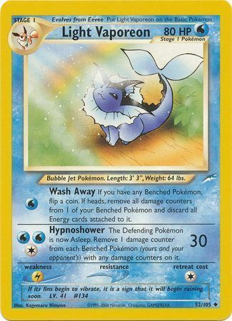 Light Vaporeon (52/105) [Neo Destiny Unlimited] | Card Citadel