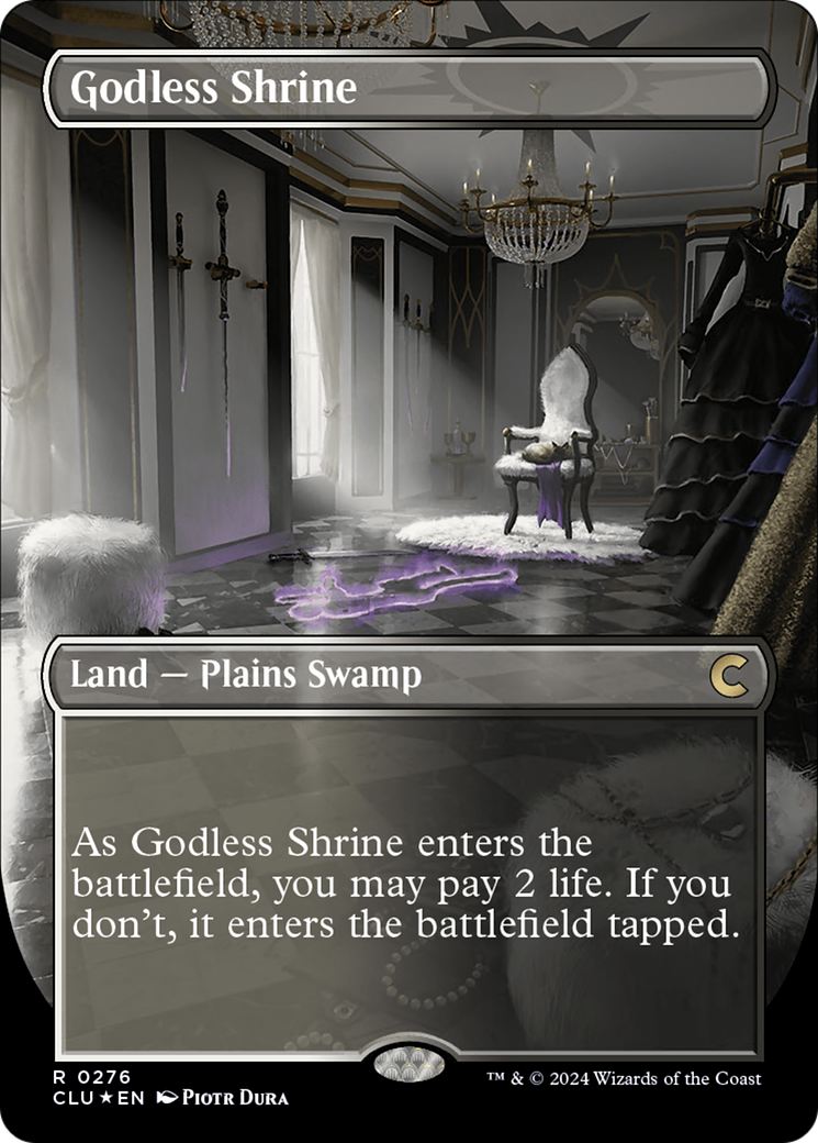 Godless Shrine (Borderless) [Ravnica: Clue Edition] | Card Citadel