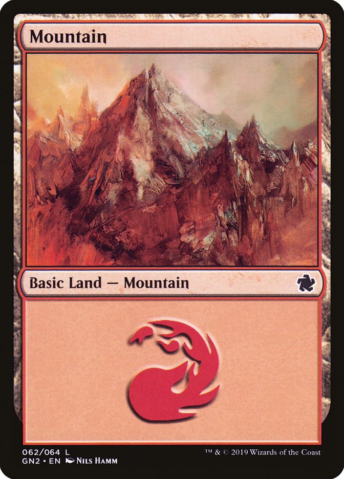 Mountain (62) [Game Night 2019] | Card Citadel