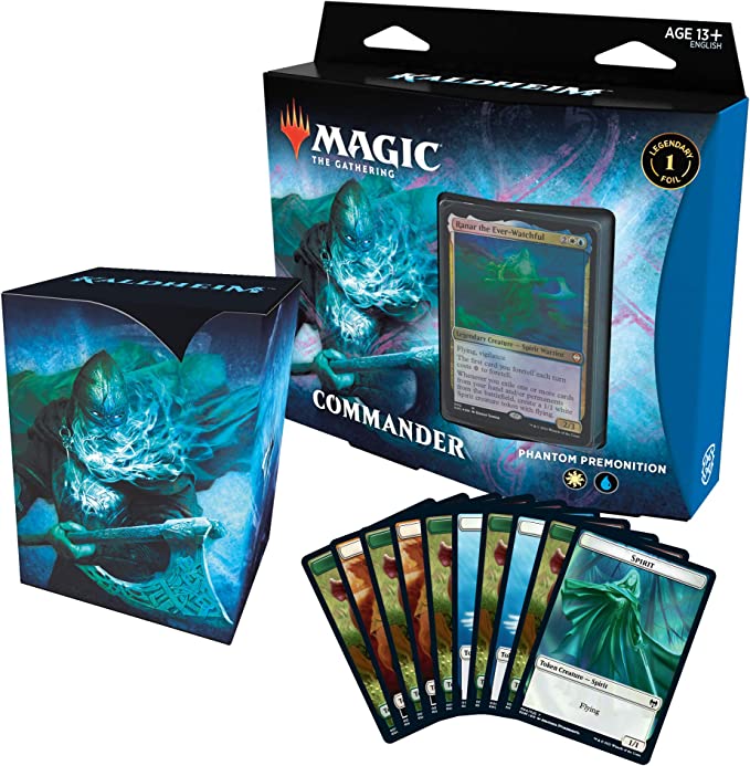 Magic The Gathering Kaldheim Commander Deck – Phantom Premonition | 100 Card Ready-to-Play Deck | Blue-White | Card Citadel