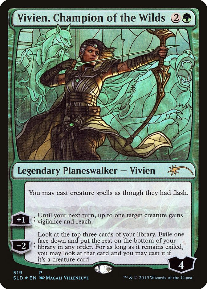 Vivien, Champion of the Wilds (Stained Glass) [Secret Lair Drop Promos] | Card Citadel