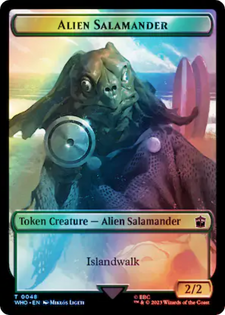 Alien // Alien Salamander Double-Sided Token (Surge Foil) [Doctor Who Tokens] | Card Citadel