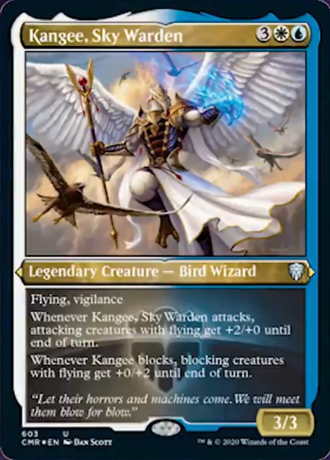 Kangee, Sky Warden (Foil Etched) [Commander Legends] | Card Citadel