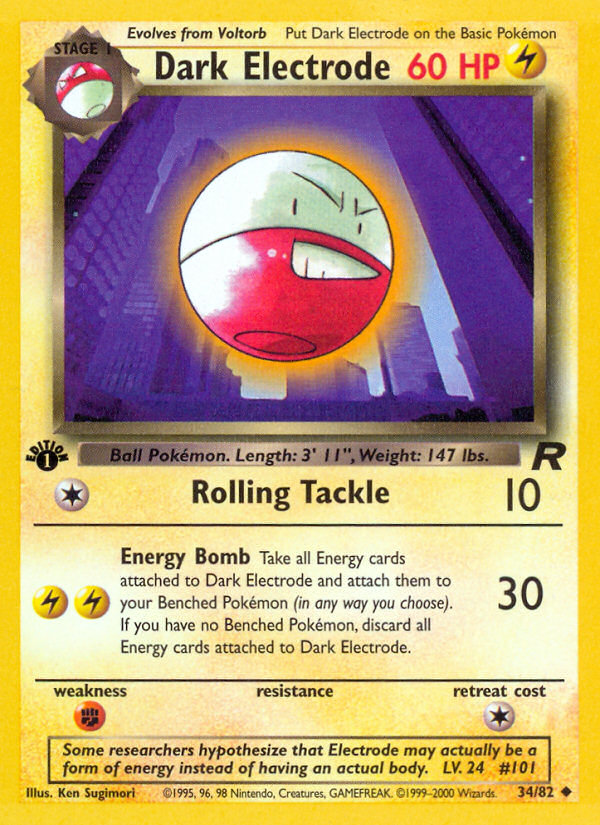 Dark Electrode (34/82) [Team Rocket 1st Edition] | Card Citadel