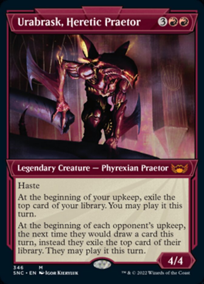 Urabrask, Heretic Praetor (Showcase Art Deco) [Streets of New Capenna] | Card Citadel