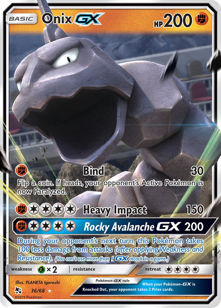 Onix GX (36/68) [Sun & Moon: Hidden Fates] | Card Citadel