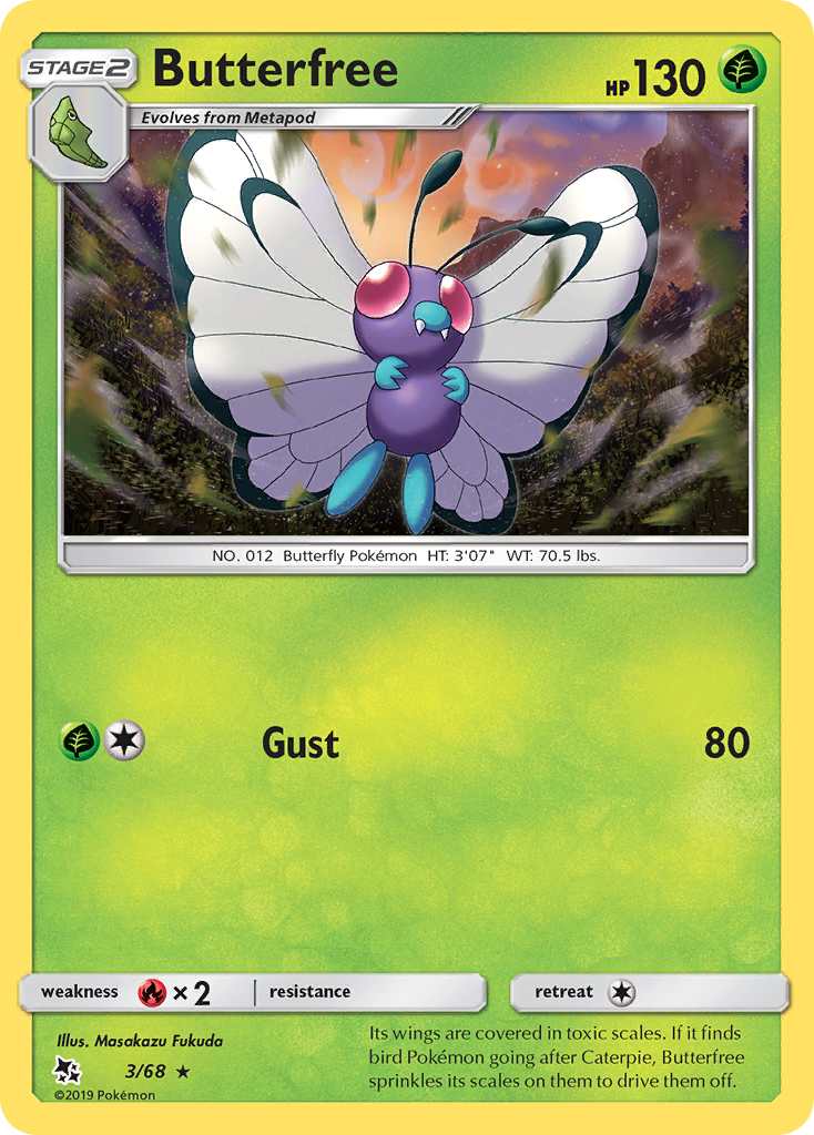 Butterfree (3/68) [Sun & Moon: Hidden Fates] | Card Citadel