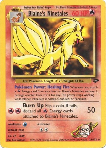 Blaine's Ninetales (21/132) [Gym Challenge Unlimited] | Card Citadel