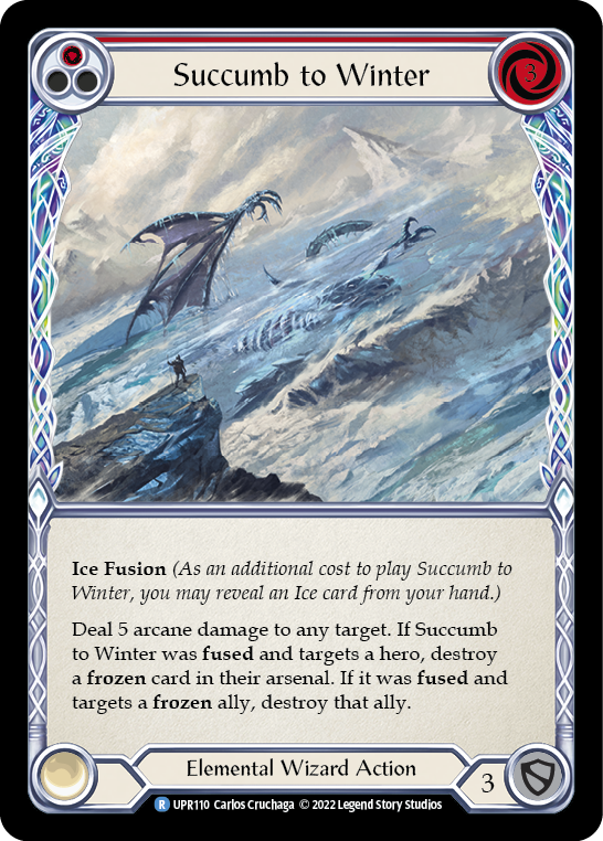 Succumb to Winter (Red) [UPR110] (Uprising)  Rainbow Foil | Card Citadel