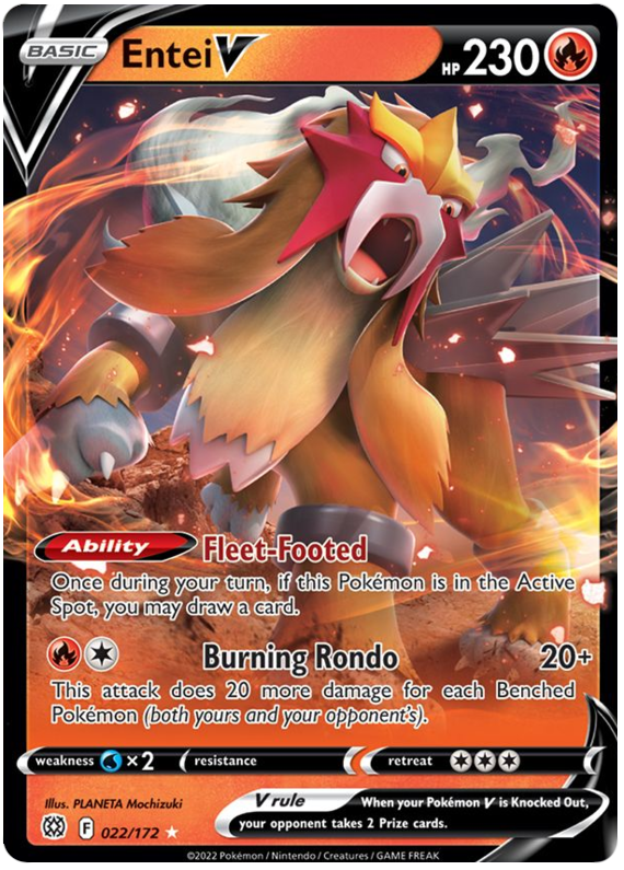 Entei V (022/172) [Sword & Shield: Brilliant Stars] | Card Citadel