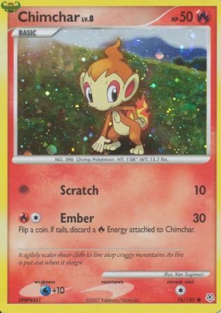 Chimchar (76/130) (Cosmos Holo) [Diamond & Pearl: Base Set] | Card Citadel