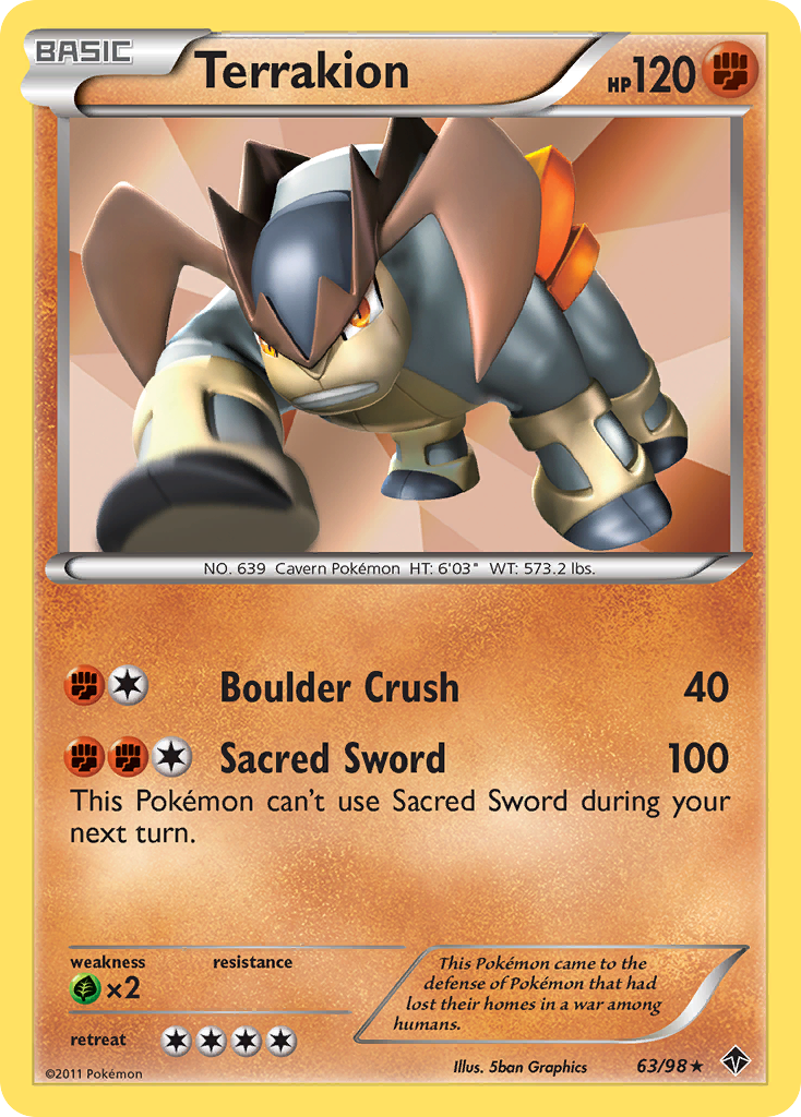 Terrakion (63/98) [Black & White: Emerging Powers] | Card Citadel