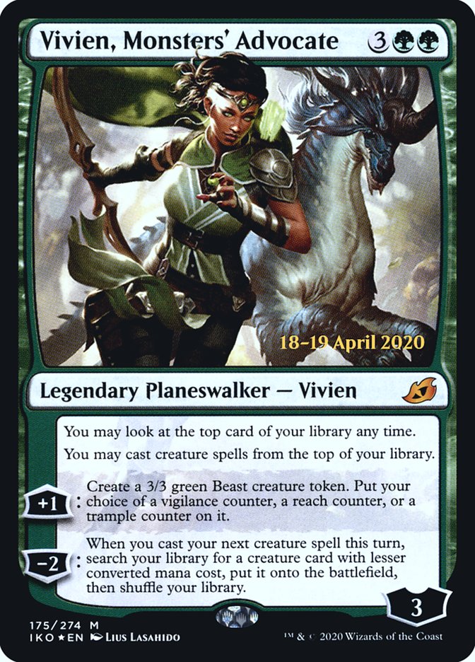 Vivien, Monsters' Advocate  [Ikoria: Lair of Behemoths Prerelease Promos] | Card Citadel