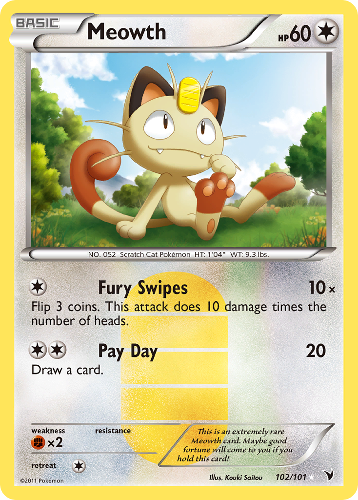 Meowth (102/101) [Black & White: Noble Victories] | Card Citadel