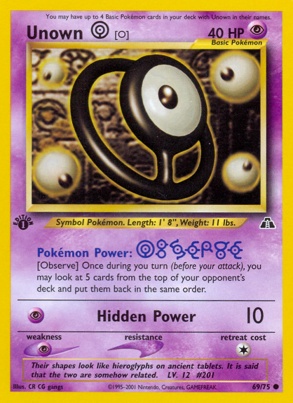 Unown [O] (69/75) [Neo Discovery 1st Edition] | Card Citadel