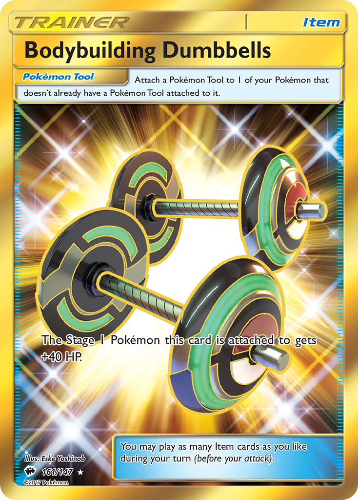 Bodybuilding Dumbbells (161/147) [Sun & Moon: Burning Shadows] | Card Citadel