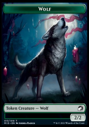 Wolf // Zombie (015) Double-sided Token [Innistrad: Midnight Hunt Tokens] | Card Citadel