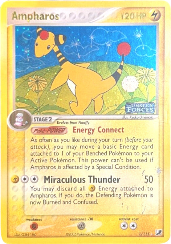 Ampharos (1/115) (Stamped) [EX: Unseen Forces] | Card Citadel
