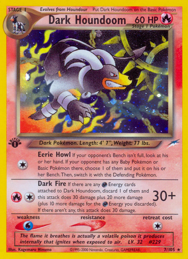 Dark Houndoom (7/105) [Neo Destiny 1st Edition] | Card Citadel