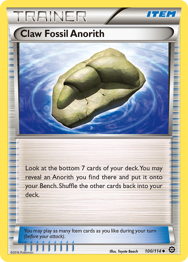 Claw Fossil Anorith (100/114) [XY: Steam Siege] | Card Citadel
