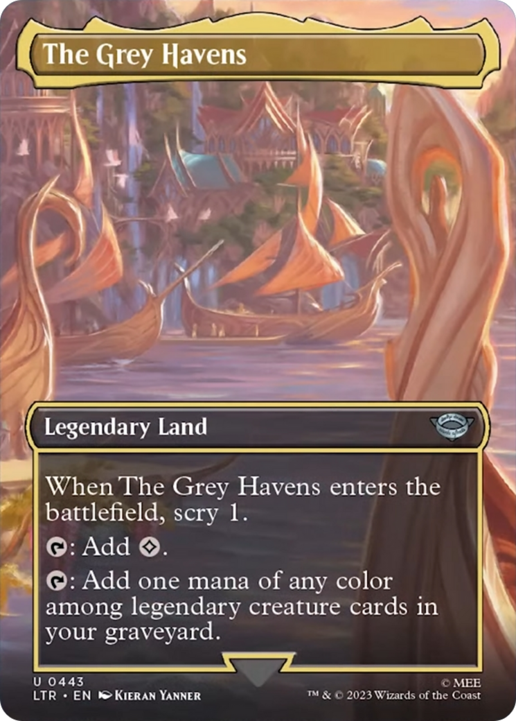 The Grey Havens (Borderless Alternate Art) [The Lord of the Rings: Tales of Middle-Earth] | Card Citadel