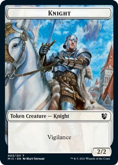 Wolf // Knight Double-Sided Token [Innistrad: Midnight Hunt Commander Tokens] | Card Citadel