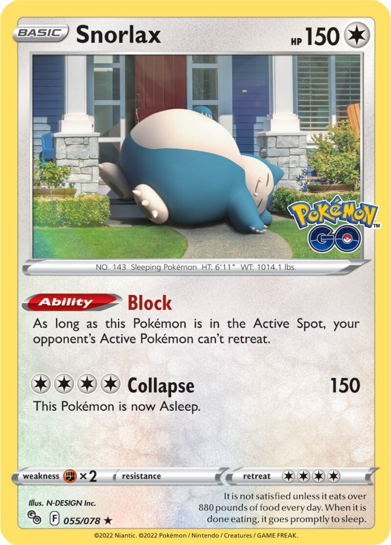 Snorlax (055/078) [Pokémon GO] | Card Citadel