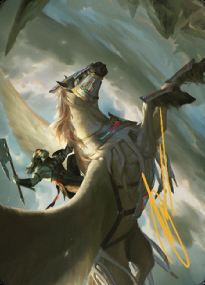 Cleaving Skyrider Art Card (Gold-Stamped Signature) [Dominaria United Art Series] | Card Citadel