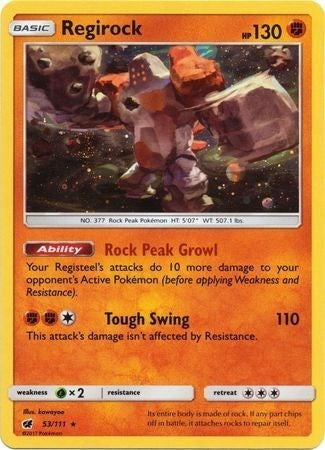 Regirock (53/111) (Cosmos Holo) [Sun & Moon: Crimson Invasion] | Card Citadel