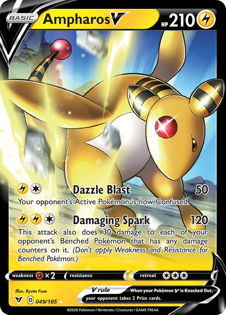 Ampharos V (049/185) [Sword & Shield: Vivid Voltage] | Card Citadel
