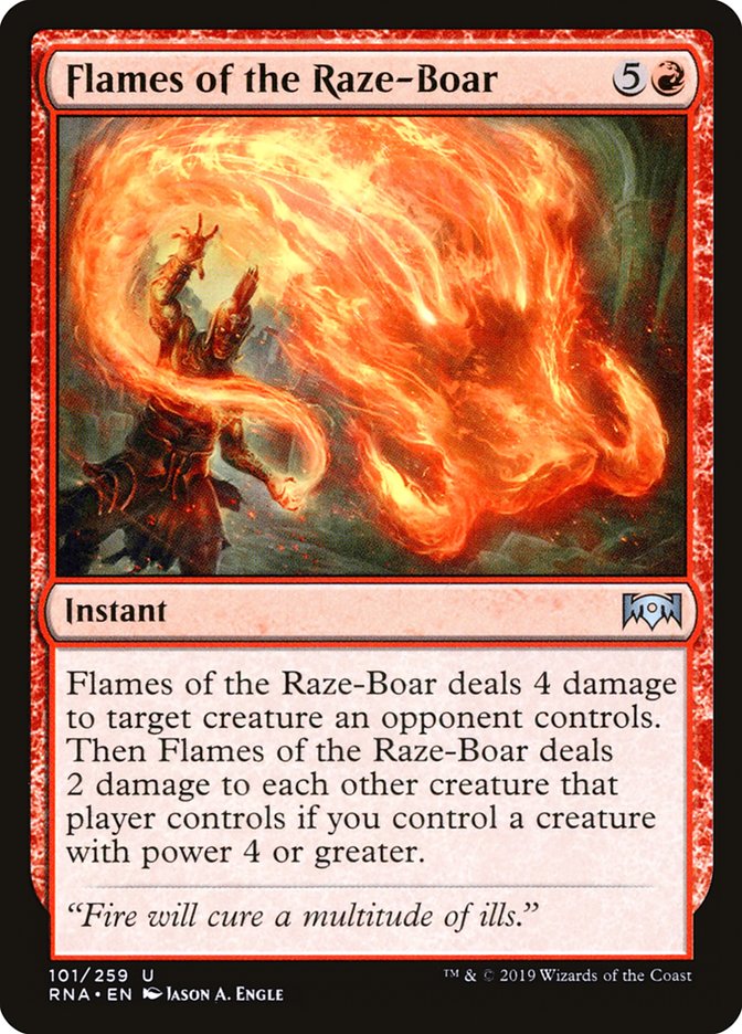 Flames of the Raze-Boar [Ravnica Allegiance] | Card Citadel