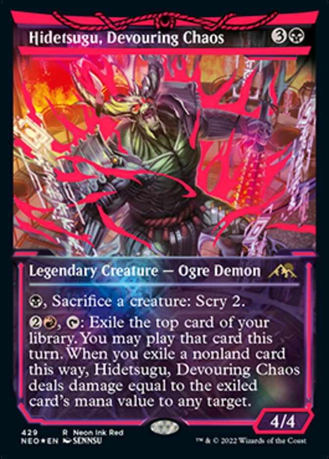 Hidetsugu, Devouring Chaos (Neon Ink Red) [Kamigawa: Neon Dynasty] | Card Citadel