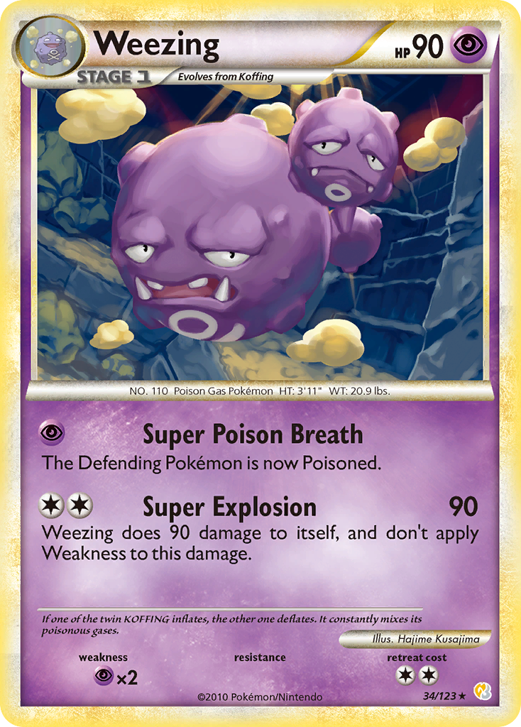 Weezing (34/123) [HeartGold & SoulSilver: Base Set] | Card Citadel