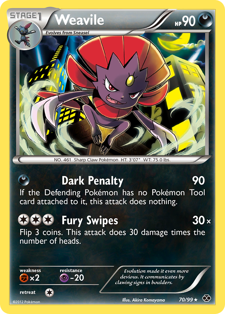 Weavile (70/99) [Black & White: Next Destinies] | Card Citadel