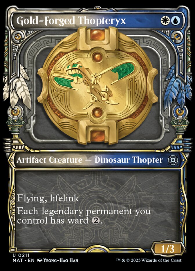 Gold-Forged Thopteryx (Showcase Halo Foil) [March of the Machine: The Aftermath] | Card Citadel