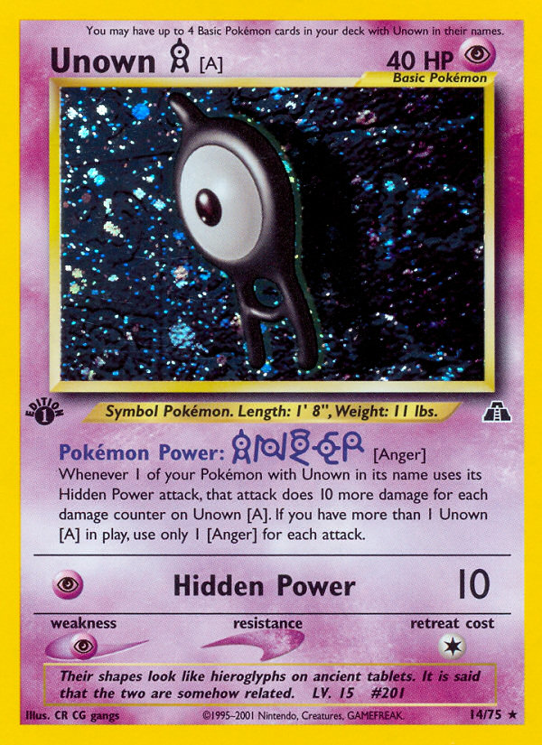 Unown [A] (14/75) [Neo Discovery 1st Edition] | Card Citadel