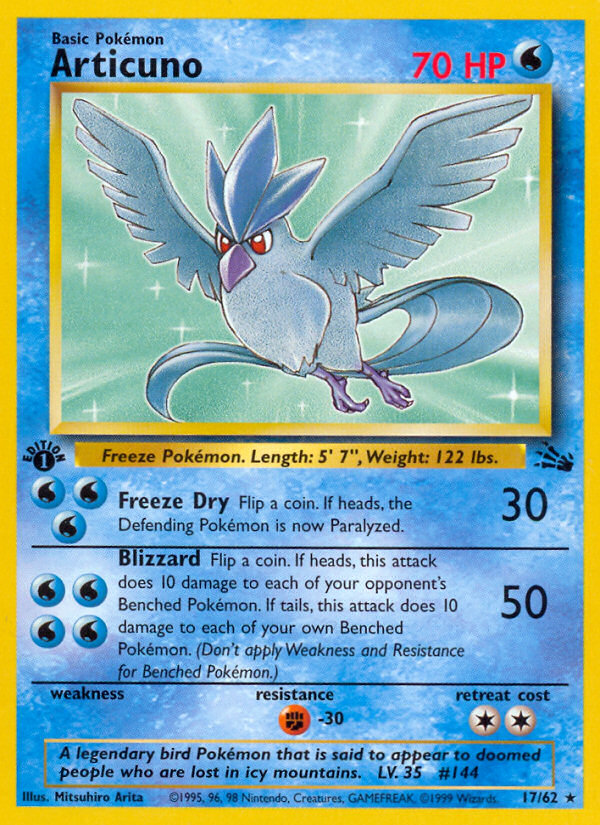 Articuno (17/62) [Fossil 1st Edition] | Card Citadel