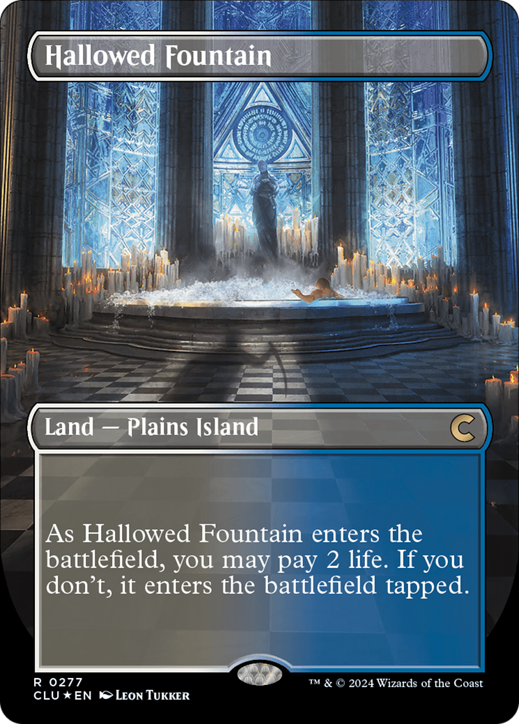 Hallowed Fountain (Borderless) [Ravnica: Clue Edition] | Card Citadel