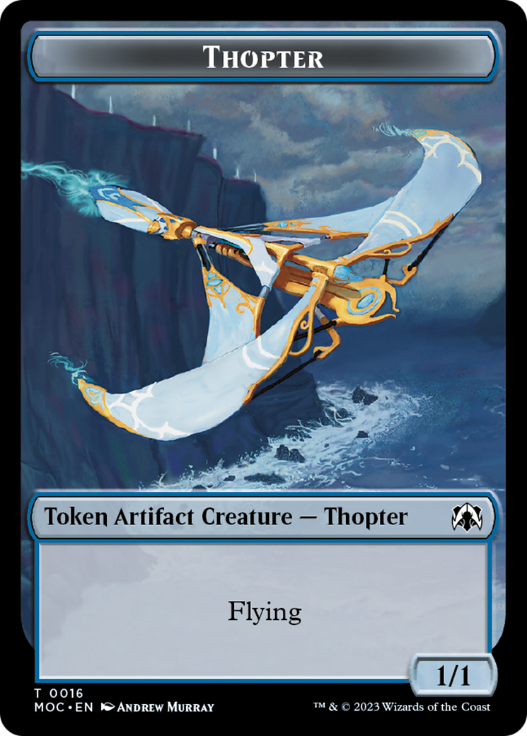 Thopter // Gold Double-Sided Token [March of the Machine Commander Tokens] | Card Citadel