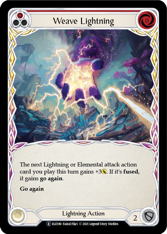 Weave Lightning (Red) [U-ELE180] Unlimited Rainbow Foil | Card Citadel