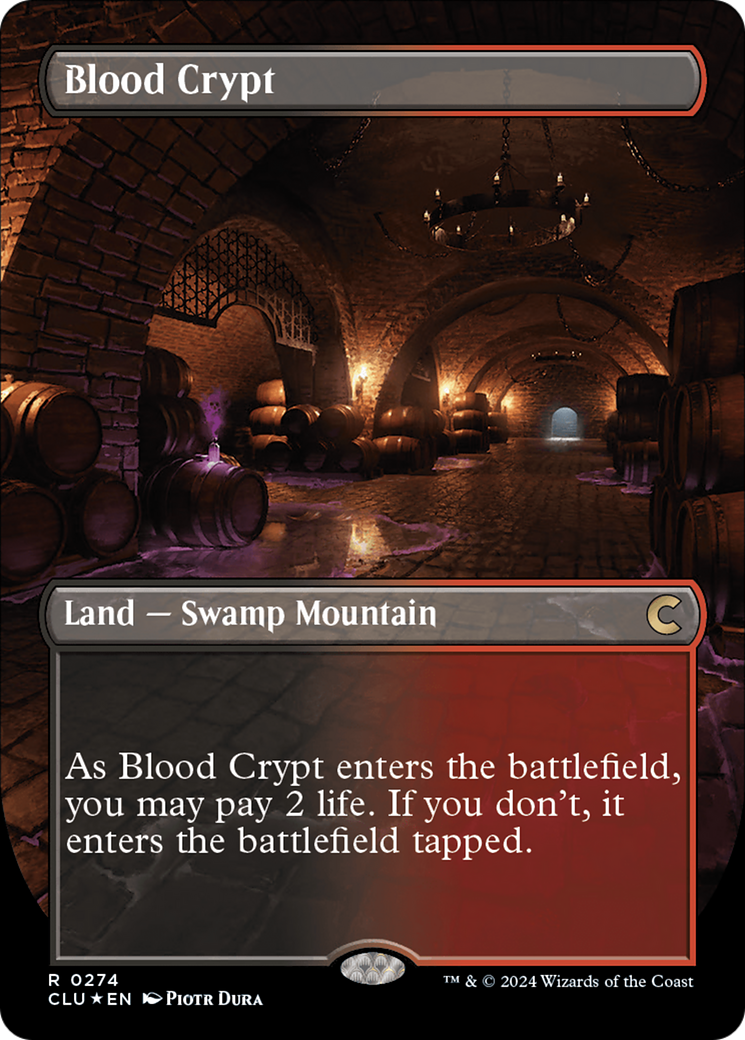 Blood Crypt (Borderless) [Ravnica: Clue Edition] | Card Citadel