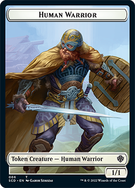 Saproling // Human Warrior Double-Sided Token [Starter Commander Decks] | Card Citadel