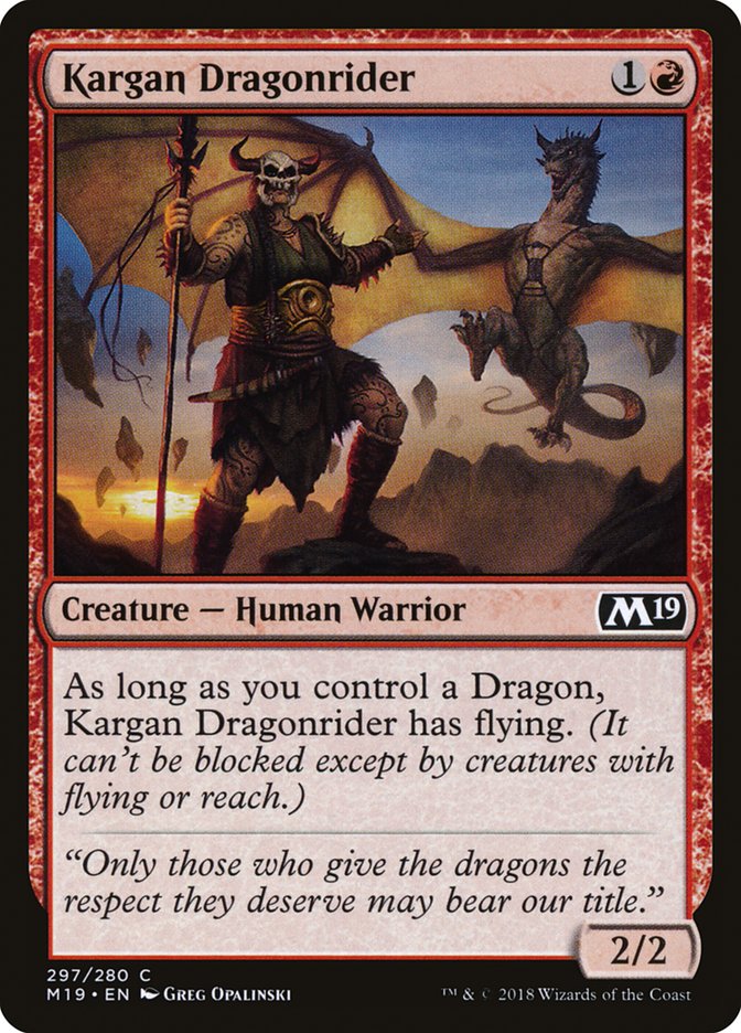 Kargan Dragonrider [Core Set 2019] | Card Citadel