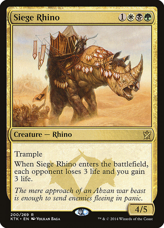 Siege Rhino [Khans of Tarkir] | Card Citadel